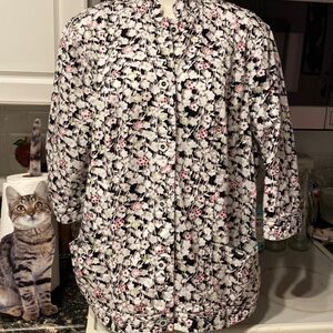 M womens CJ Banks stretch 3/4 sleeve button up plus size spring jacket 2X